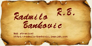 Radmilo Banković vizit kartica